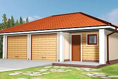 Проект гаража на две машины для коттеджа в классическом стиле