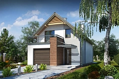 Функциональный и привлекательный дом с гаражом для узкого участка.