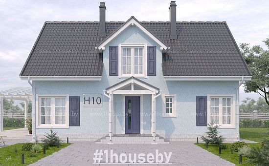 Мансардный дом с 4-мя спальнями и свободной планировкой мансарды.