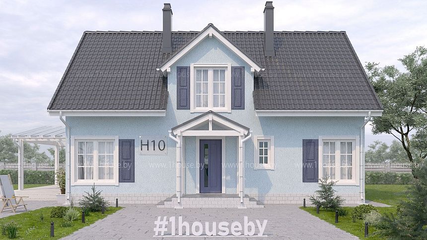 Мансардный дом с 4-мя спальнями и свободной планировкой мансарды.