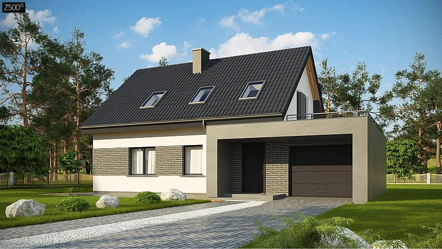 Проект комфортного дома в современном европейском стиле.