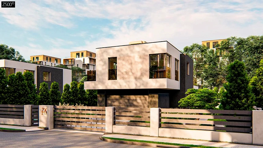 Современный, функциональный двухэтажный проект дома Zx217