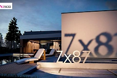 Современный одноэтажный дом с навесом для автомобиля