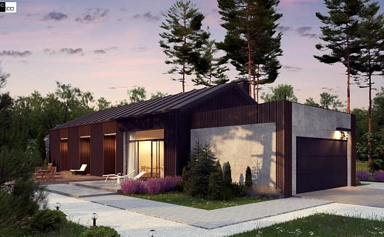 Дом в необычном современном стиле для большой семьи