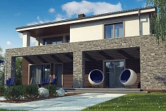 Вариант двухэтажного дома Zx109 с подвалом