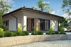 Дом для узкого участка с 4-х скатной крышей