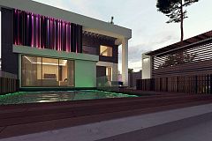 Проект дома в современном стиле с большими площадями остекления