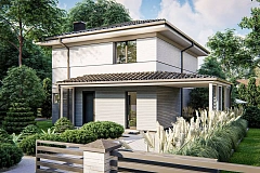 Вариант двухэтажного дома Z438 с плитами перекрытия