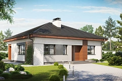 Проект стильного одноэтажного дома в классическом стиле.