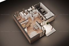 Двухэтажный дом с гаражом. 