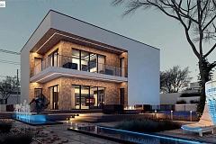 Современный дом для одной семьи простой формы