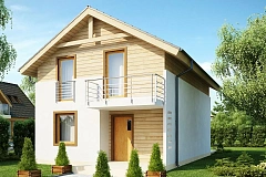 Новый вариант проекта Z38 - уютного мансардного дома.