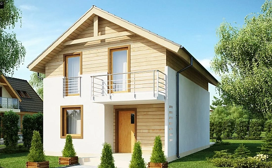 Новый вариант проекта Z38 - уютного мансардного дома.