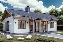 Компактный одноэтажный дом на 2 спальни.