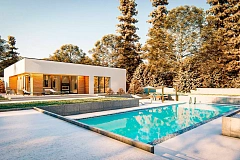 Вариант cовременного одноэтажного дома Zx176 с измененной планировкой