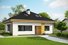 Версия проекта Z273 с жилой мансардой, с увеличенной высотой аттиковой стены.