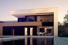 Увеличенный вариант проекта Zx123 с&nbsp;&nbsp;гаражом на две машины, кладовой и сауной.