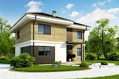 Вариант двухэтажного дома Zz1a с плитами перекрытия