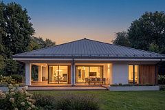 Проект одноэтажного дома с гаражом на две машины