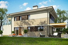 Проект двухэтажного дома Zx63 B + адаптированный под строительство в сейсмических районах