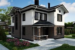 Проект комфортабельного двухуровневого коттеджа в классическом стиле.