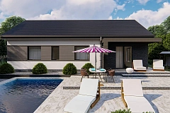 Вариант одноэтажного дома Z473 с 3 спальнями