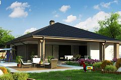 Компактный одноэтажный дом стильного дизайна