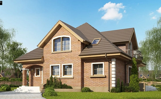 Версия проекта Z18 c кирпичной облицовкой фасадов.