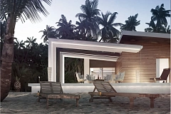 Проект современного дома в стиле хай-тек с двумя спальнями.