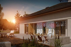 Проект просторного дома с многоскатной крышей.