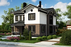 Проект комфортабельного двухуровневого коттеджа в классическом стиле.
