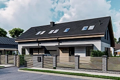 Двухквартирный дом с одним гаражом и тремя спальнями