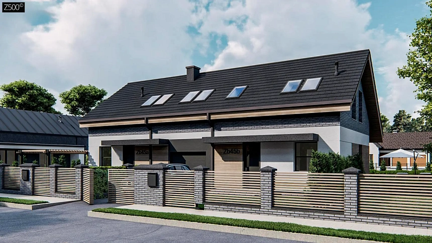 Двухквартирный дом с одним гаражом и тремя спальнями