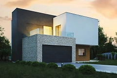 Трехэтажная современная резиденция&nbsp;&nbsp;с террасами и бассейном .