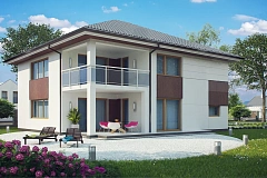 Элегантный комфортабельный двухэтажный дом с современными элементами архитектуры.