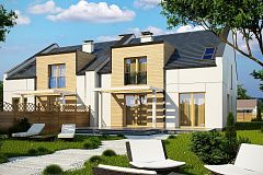 Проект домов для симметричной застройки стильного современного дизайна.