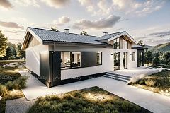 Дом со вторым светом, центрической планировкой и 3мя спальнями.