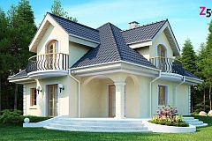 Проект изысканного классического дома с мансардой.