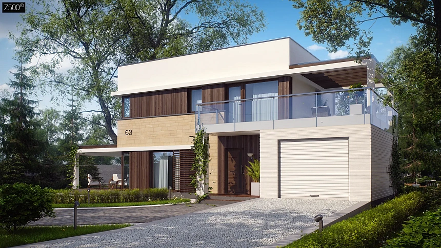 Подвариант проекта дома Zx63 с плитами перекрытия