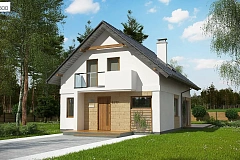 Проект мансардного дома с 4 спальнями и кабинетом.