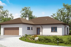 Удобный функциональный одноэтажный дом с гаражом для двух автомобилей.