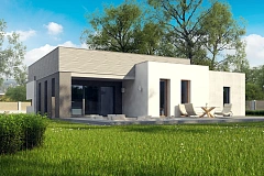 Проект одноэтажного дома в стиле модерн эффектной формы