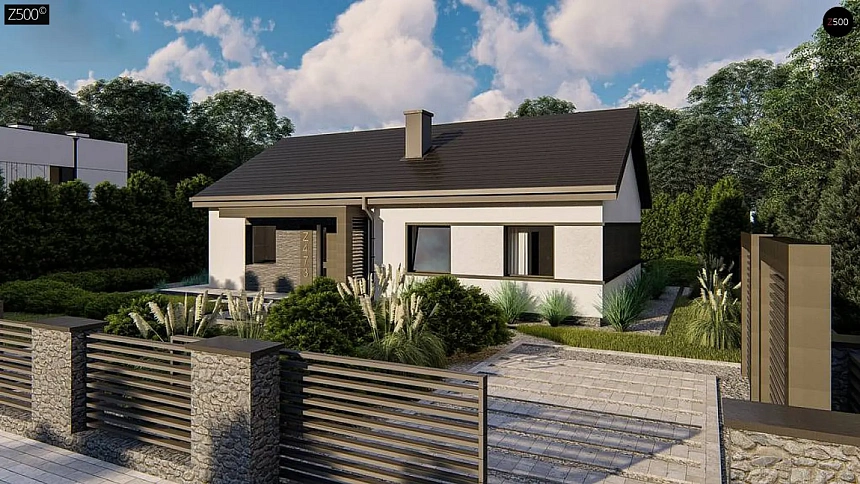 Вариант одноэтажного дома Z473 с электрическим котлом