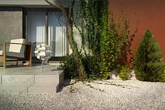 Одноэтажный дом в стиле хай-тек с четырьмя спальнями.