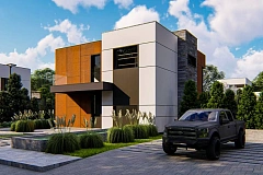 Современный двухэтажный дом без гаража