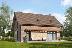 Версия проекта Z225 c отделкой фасадов облицовочным кирпичом.