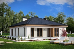 Практичный одноэтажный дом с четырьмя спальнями и гаражом.