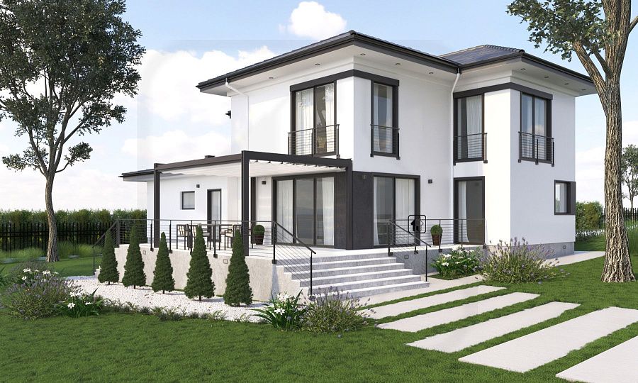 Элегантный двухэтажный жилой дом