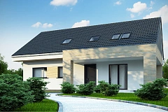 Аккуратный мансардный коттедж с гостевой спальней на первом этаже