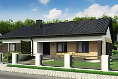 Стильный одноэтажный дом с двускатной кровлей и грамотной планировкой